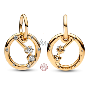 Charm Sterling silver 925 Gold plated Zodiac sign Aries, bracelet pendant