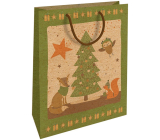 Nekupto Gift kraft bag 28 x 37 cm Christmas tree with animals
