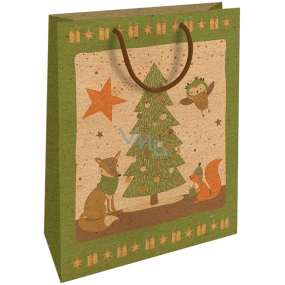 Nekupto Gift kraft bag 28 x 37 cm Christmas tree with animals