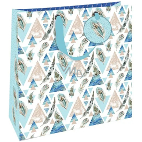 Nekupto Gift paper bag 32,5 x 32,5 x 14 cm Feathers