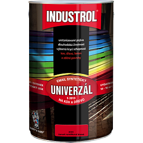 Industrol S2013 universal glossy top coat for metal and wood, 8191 dark vermilion red, 4 l