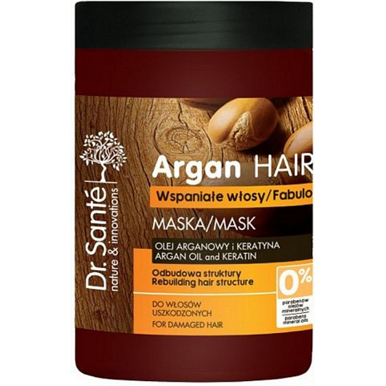 Dr. Santé Argan Oil and Keratin Cream Mask for Damaged Hair 1l