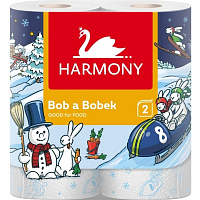 Harmony Good For Food kitchen towels Bob & Bobek 2-ply, 90 sheets, 2 rolls