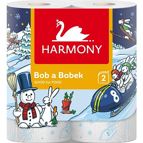 Harmony Good For Food kitchen towels Bob & Bobek 2-ply, 90 sheets, 2 rolls