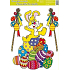 Window foil without glue Easter yellow hare on a pile of Easter eggs 42 x 30 cm