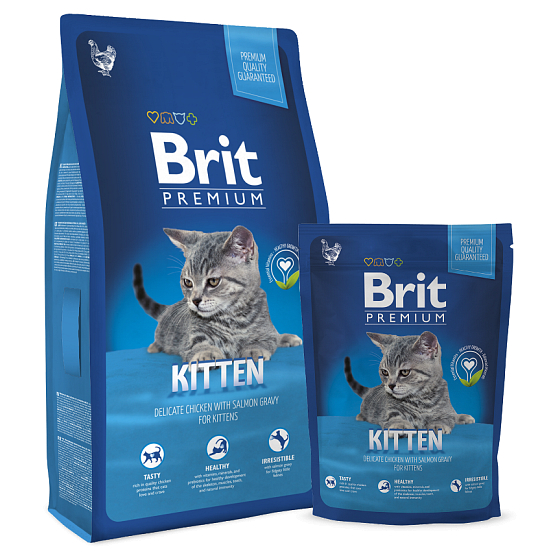 Brit Premium Chicken + salmon with sauce for kittens and pregnant and lactating cats 8 kg Complete feed
