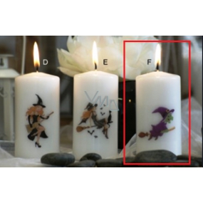 Lima Witch purple candle with print cylinder white 50 x 100 mm 1 piece