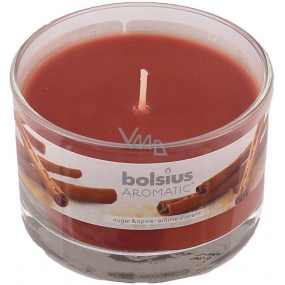 Bolsius Aromatic Sugar & Spice - Sugar and spices scented candle in glass 90 x 65 mm 247 g burning time approx. 30 hours