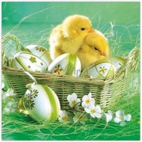 Aha Paper napkins 3 ply 33 x 33 cm 20 pieces Easter basket, chickens, eggs