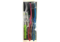MegaSmile Soft Black Whitening Loop Pink/Blue Kartáček na zuby nejlehčí na světě s objemnější rukojetí 2 kusy, duopack