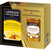 London Fruit & Herb Lemon & Ginger fruit-herbal tea 20 bags x 2 g + ginger jam 340 g, set