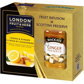 London Fruit & Herb Lemon & Ginger fruit-herbal tea 20 bags x 2 g + ginger jam 340 g, set