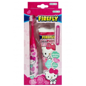 Hello Kitty 6+ Turbo electric toothbrush soft for batteries + Chewing toothpaste 75 ml