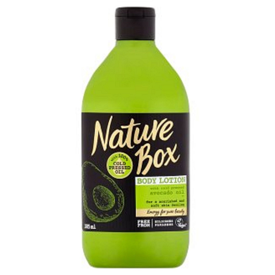 Nature Box Avocado Regenerating body lotion with 100% cold pressed oil, suitable for vegans 385 ml