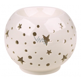 Aromalampa porcelain white with stars 9 cm