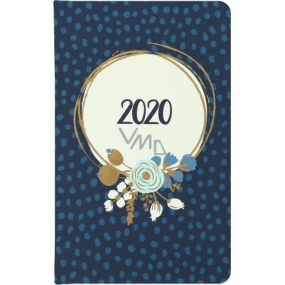 Albi Diary 2020 pocket weekly Blue flower 15.5 x 9.5 x 1.2 cm