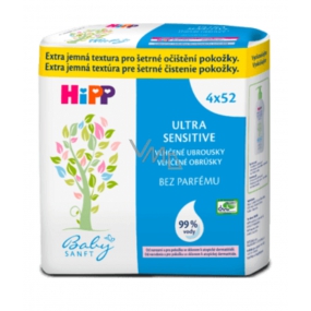 HiPP Babysanft Ultra Sensitive cleaning wet wipes without perfume 4 x 52 pieces