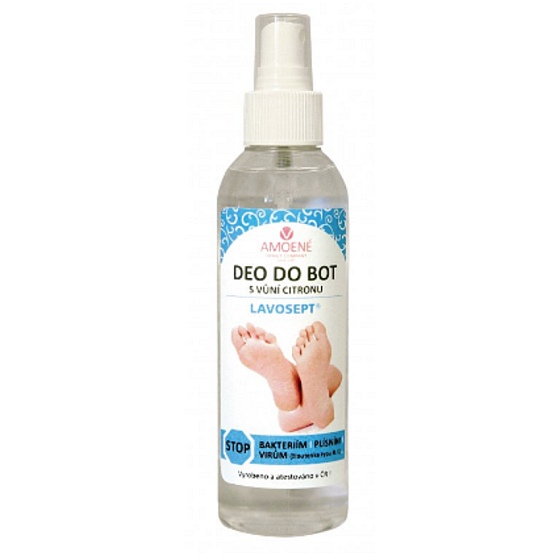 Lavosept Deo Citron for shoes and foot skin solution for professional use with more than 75% alcohol 200 ml spray