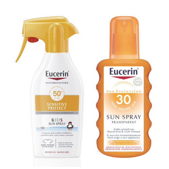 Eucerin Sun Sensitive Protect SPF 50 sun spray 200 ml + SPF30 transparent spray for children 200 ml