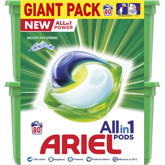 Ariel All-in-1 Pods Mountain Spring gel capsules for laundry 80 pieces 2016 g
