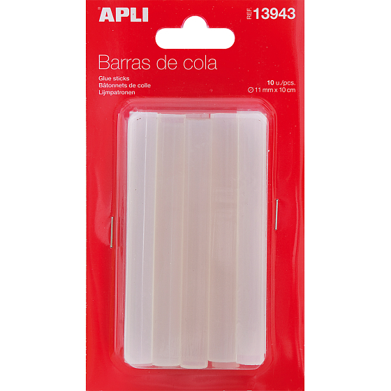 Apli Hot Glue Sticks 11 mm x 10 cm, transparent, 10 pieces