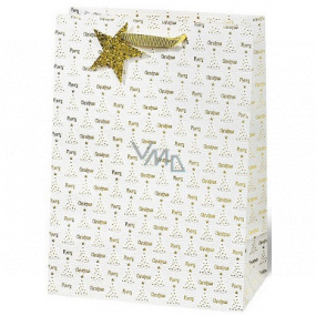 BSB Luxury gift paper bag 36 x 26 x 14 cm Christmas with golden trees VDT 446 A4