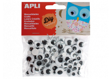 Apli Moving eyes self-adhesive black round 100 pieces, 13263