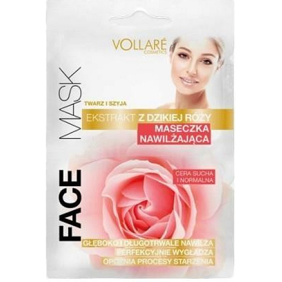 Vollaré Cosmetics Moisturizing mask with wild rose extract for face and neck 2 x 5 ml