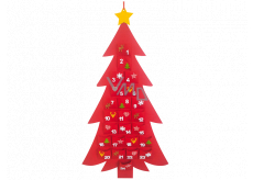 Adventní kalendář filcový červený strom 50 x 93 cm