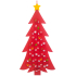 Advent calendar felt red tree 50 x 93 cm