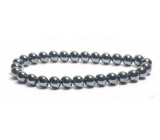 Hematite bracelet elastic natural stone, ball 6 mm / 16 - 17 cm, healthy blood stone