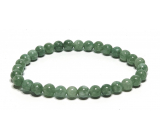 Jadeite Burmese green bracelet elastic natural stone, ball 6 mm / 16 - 17 cm