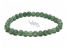 Jadeite Burmese green bracelet elastic natural stone, ball 6 mm / 16 - 17 cm
