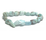 Larimar Troml bracelet elastic natural stone made of shiny and rounded stones 16 - 17 cm, stone of mythical Atlantis