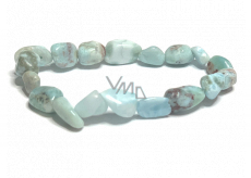 Larimar Troml bracelet elastic natural stone made of shiny and rounded stones 16 - 17 cm, stone of mythical Atlantis