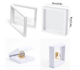 3D universal plastic frame with foil, white 9 x 9 cm