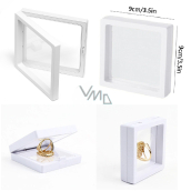 3D universal plastic frame with foil, white 9 x 9 cm