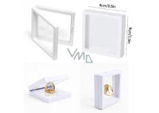 3D universal plastic frame with foil, white 9 x 9 cm