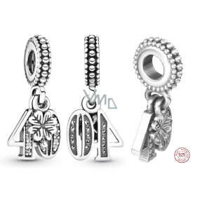 Charm Sterling silver 925 40 years of love, 2in1 anniversary bracelet pendant