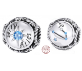 Charm Sterling silver 925 Zodiac sign, cubic zirconia Aries, bead for bracelet