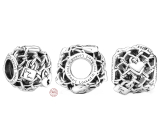 Charm Sterling silver bead 925 Perforated mesh with padlocks, bead for bracelet Love