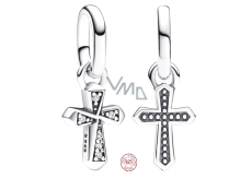 Charm Sterling silver 925 Cross - Mini medallion, bracelet pendant symbol