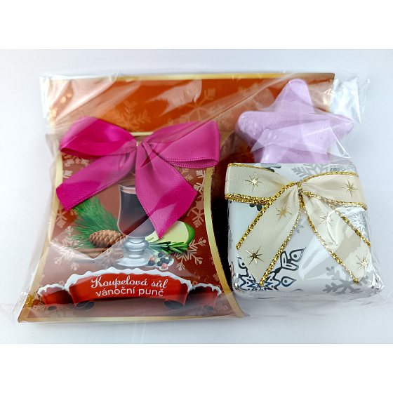 Idc Institute Christmas Punch bath salt 50 g + toilet soap 100 g + bubble bath 35 g, cosmetic set for women