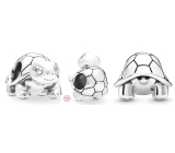 Charm Sterling silver 925 Turtle with cubic zirconia, bead for bracelet, animal