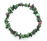 Anyolite / Ruby in Zoisite elastic bracelet with natural stone chips 19 cm, harmony, independent decision-making