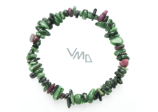Anyolite / Ruby in Zoisite elastic bracelet with natural stone chips 19 cm, harmony, independent decision-making
