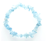 Aquamarine bracelet elastic chopped natural stone 19 cm