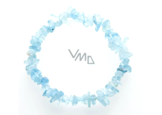 Aquamarine bracelet elastic chopped natural stone 19 cm