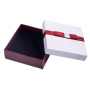 Gift box with jewelry sponge and bow white-red 6 x 6 x 2.4 cm 1 piece