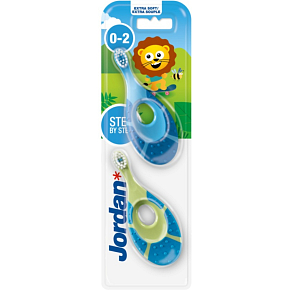 Jordan Step by Step Children's Toothbrush, Ages 0-2, 2 pcs